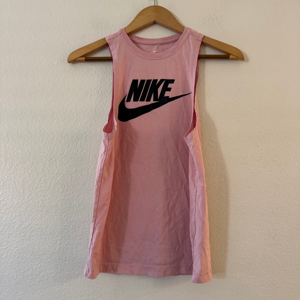 Nike Muscle Tank Top Futura Logo Sleeveless Gym Shirt XS Pink Excellent